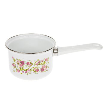 Кастрюля эмалированная 1,5л d140мм Дл.пл.р., крышка с пл.р., обод нерж., с Деколью С-1608АП/4 *1/6