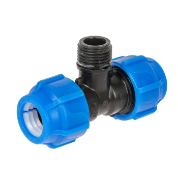 Тройник ПНД компрессия Ø 20х1/2"х20 наруж. резьба *1/60 Тройник ПНД компрессия Ø 20х1/2"х20 наруж. резьба *1/60