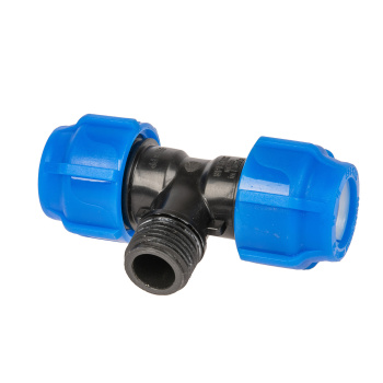 Тройник ПНД компрессия Ø 20х1/2"х20 наруж. резьба *1/60 Тройник ПНД компрессия Ø 20х1/2"х20 наруж. резьба *1/60