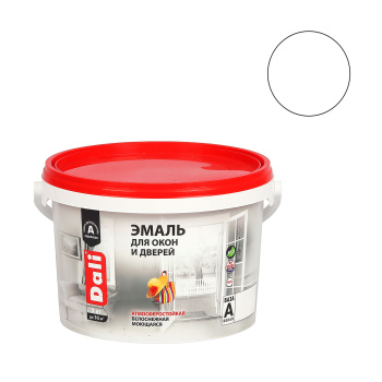 Эмаль акриловая 3 кг для окон и дверей DALI, белоснежная, полуматовая